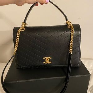 Chanel Medium Chevron Chic Top Handle Flap bag